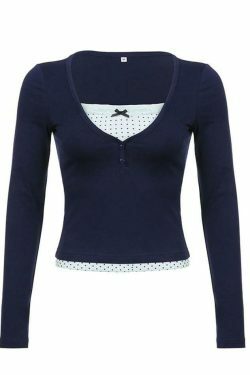 Coquette Aesthetic Lace-Trim Crop Top: Y2K Fashion Women's Grunge Style Shirt