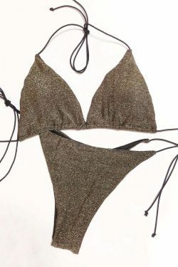 Coquette Aesthetic Lace-Up Bikini - Y2K Fashion Swimwear for Women