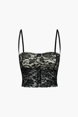 Coquette Aesthetic Lace Cami Top & Bodycon Midi Skirt Set