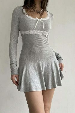 Coquette Aesthetic Lace Mini Dress - Y2K Fashion Statement for Women