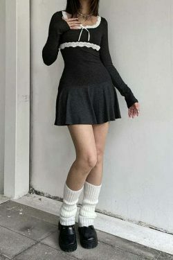 Coquette Aesthetic Lace Mini Dress - Y2K Fashion Statement for Women