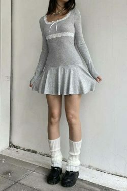 Coquette Aesthetic Lace Mini Dress - Y2K Fashion Statement for Women