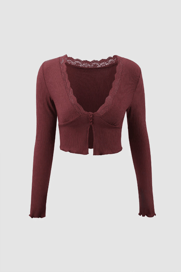 Coquette Aesthetic Lace Trim V-neck Top for Women - Y2K Fashion Grunge Style Cute Pastel Goth Outfit Coquette Aesthetic Lace Trim V-neck Top for Women - Y2K Fashion Grunge Style Cute Pastel Goth Outfit