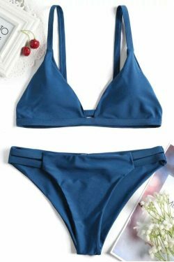 Coquette Aesthetic Ladder Cut Cami Ruched Bikini - Y2K Fashion Swimwear