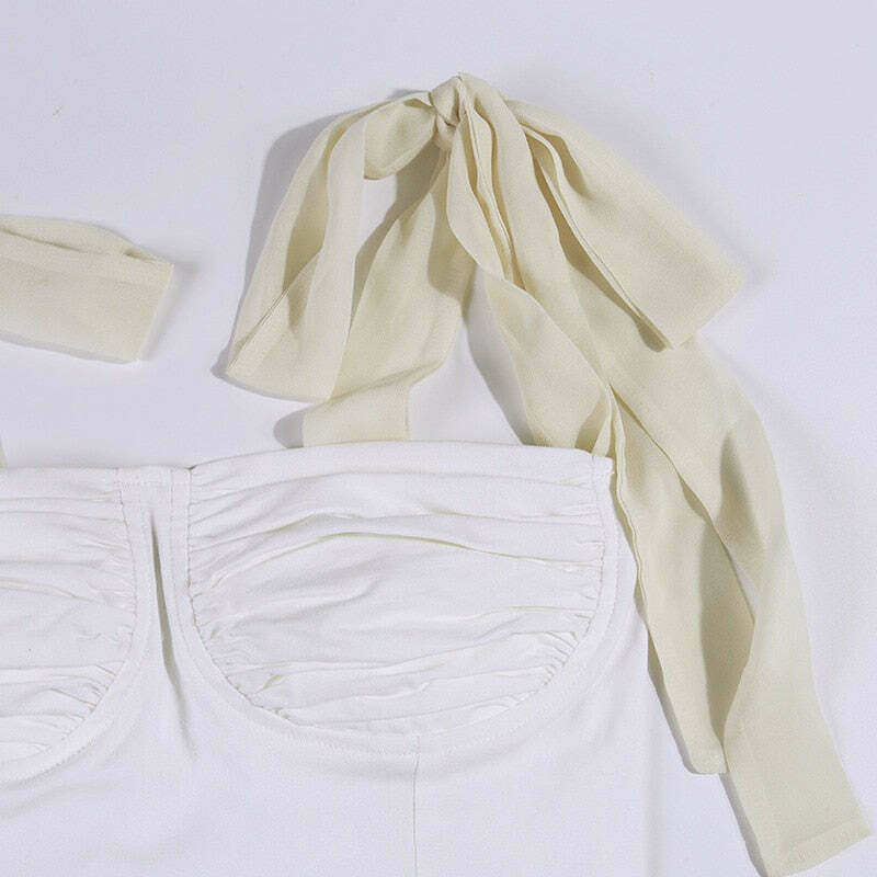 Coquette Aesthetic Laurel Bandage Bodycon Top - Y2K Fashion Statement Piece