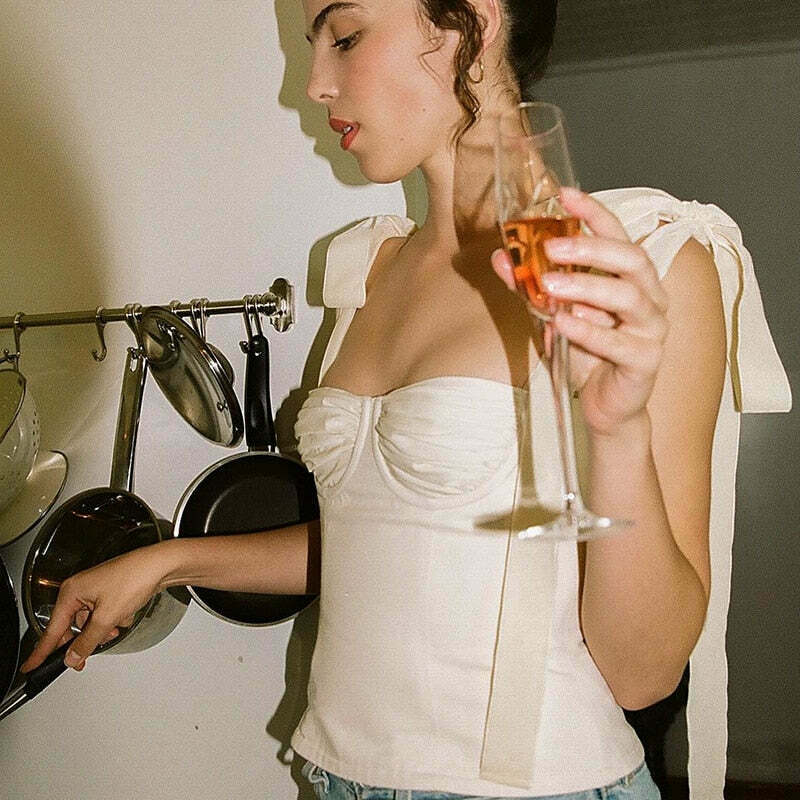 Coquette Aesthetic Laurel Bandage Bodycon Top - Y2K Fashion Statement Piece