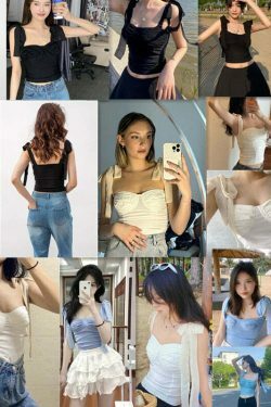 Coquette Aesthetic Laurel Bandage Bodycon Top - Y2K Fashion Statement Piece