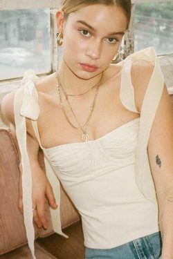 Coquette Aesthetic Laurel Bandage Bodycon Top - Y2K Fashion Statement Piece