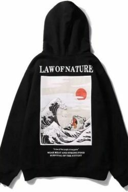 Coquette Aesthetic Law of Nature Hoodie - Y2K Fashion Grunge Style Cute Tops Pastel Goth