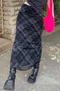 Coquette Aesthetic Layered Midi Skirt - Y2K Fashion with Grunge & Pastel Goth Vibes