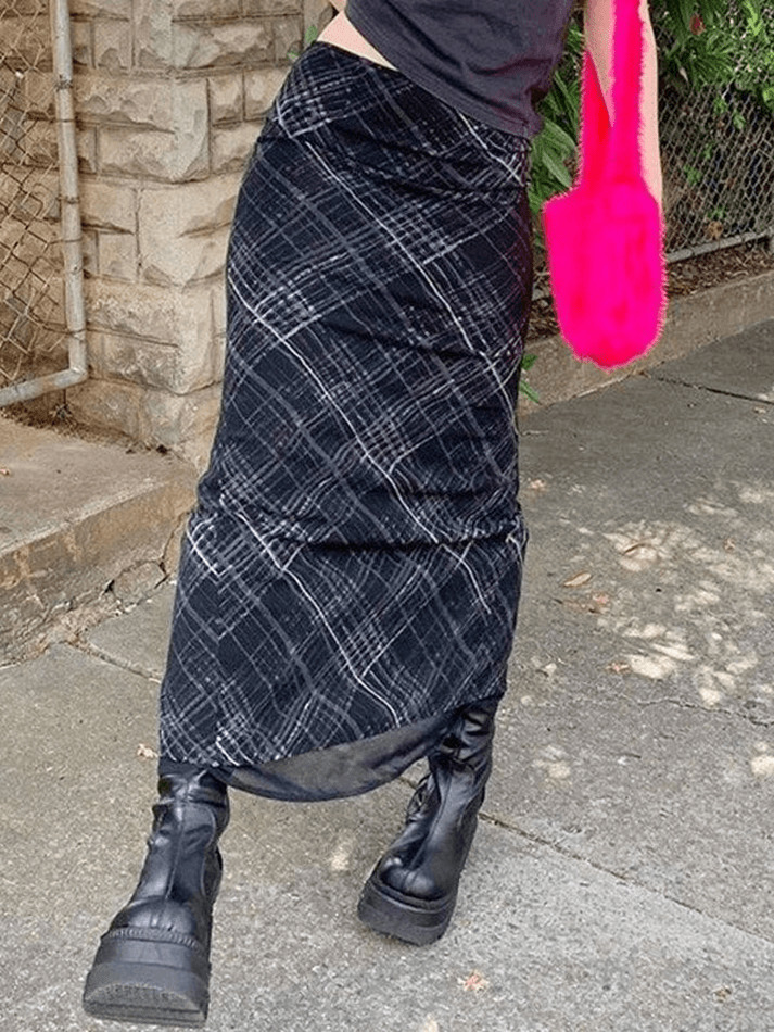 Coquette Aesthetic Layered Midi Skirt - Y2K Fashion with Grunge & Pastel Goth Vibes Coquette Aesthetic Layered Midi Skirt - Y2K Fashion with Grunge & Pastel Goth Vibes