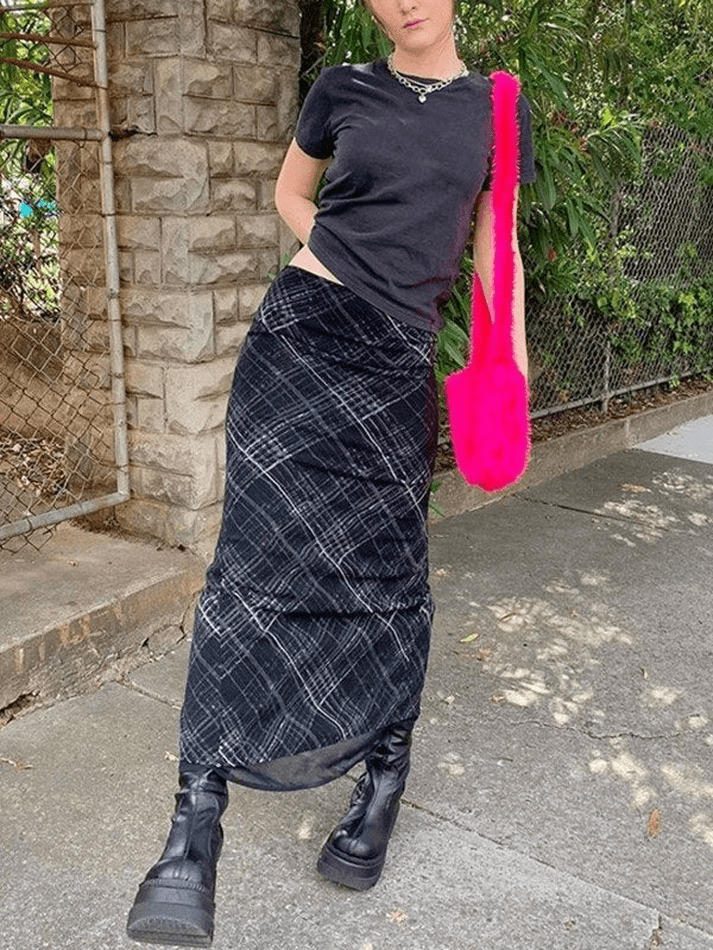 Coquette Aesthetic Layered Midi Skirt - Y2K Fashion with Grunge & Pastel Goth Vibes Coquette Aesthetic Layered Midi Skirt - Y2K Fashion with Grunge & Pastel Goth Vibes