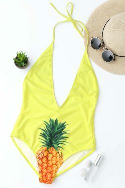 Coquette Aesthetic Lemon Straps Drop Armhole Swimsuit