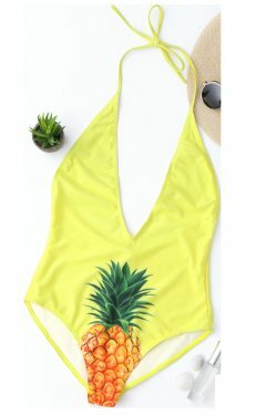 Coquette Aesthetic Lemon Straps Drop Armhole Swimsuit