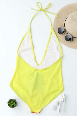 Coquette Aesthetic Lemon Straps Drop Armhole Swimsuit