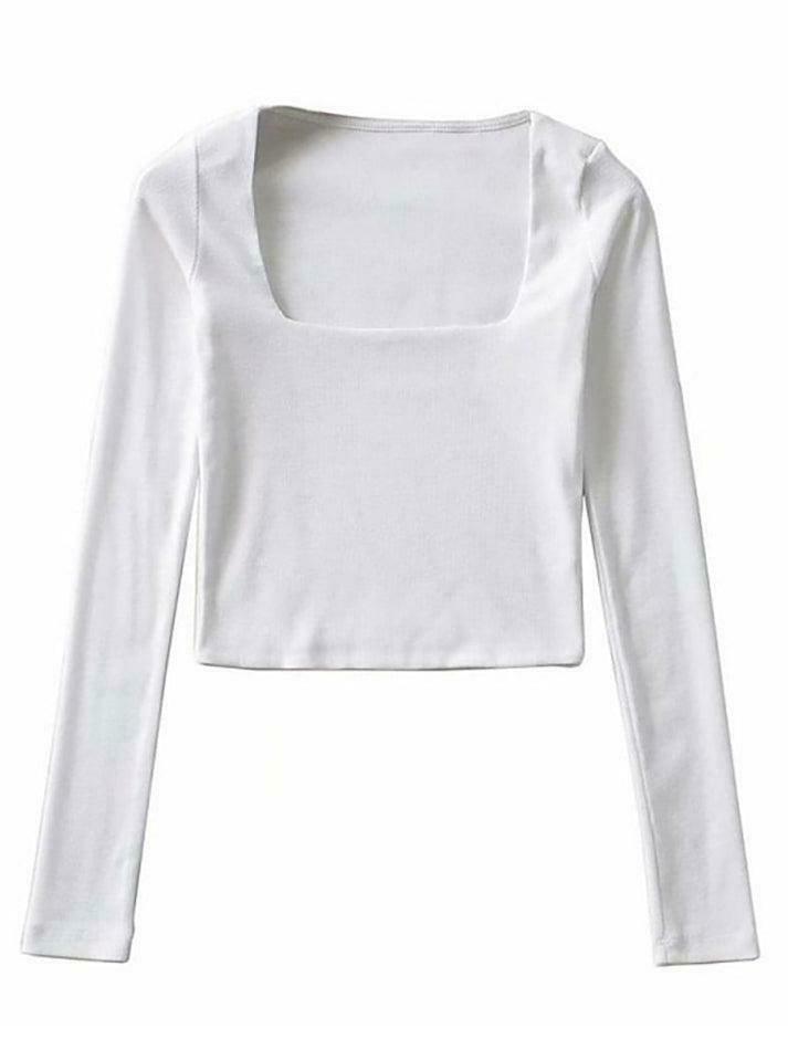 Coquette Aesthetic Long-Sleeve Square Neck Cropped T-Shirt Coquette Aesthetic Long-Sleeve Square Neck Cropped T-Shirt