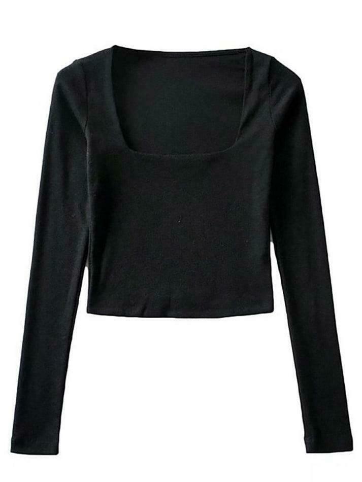 Coquette Aesthetic Long-Sleeve Square Neck Cropped T-Shirt Coquette Aesthetic Long-Sleeve Square Neck Cropped T-Shirt