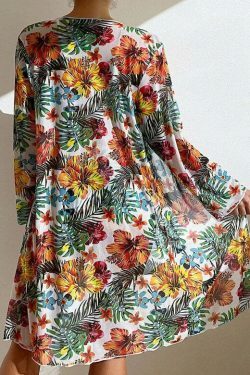 Coquette Aesthetic Long-Sleeved Swimsuit Set with Printed Design