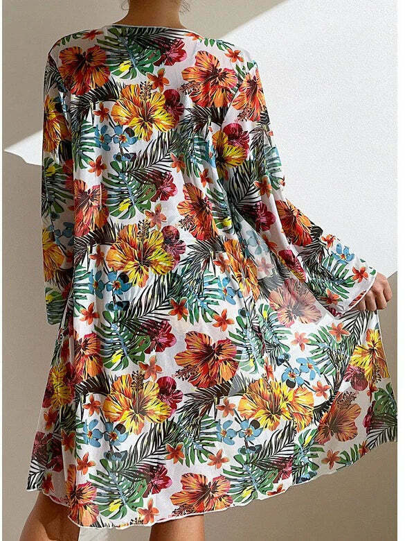 Coquette Aesthetic Long-Sleeved Swimsuit Set with Printed Design Coquette Aesthetic Long-Sleeved Swimsuit Set with Printed Design