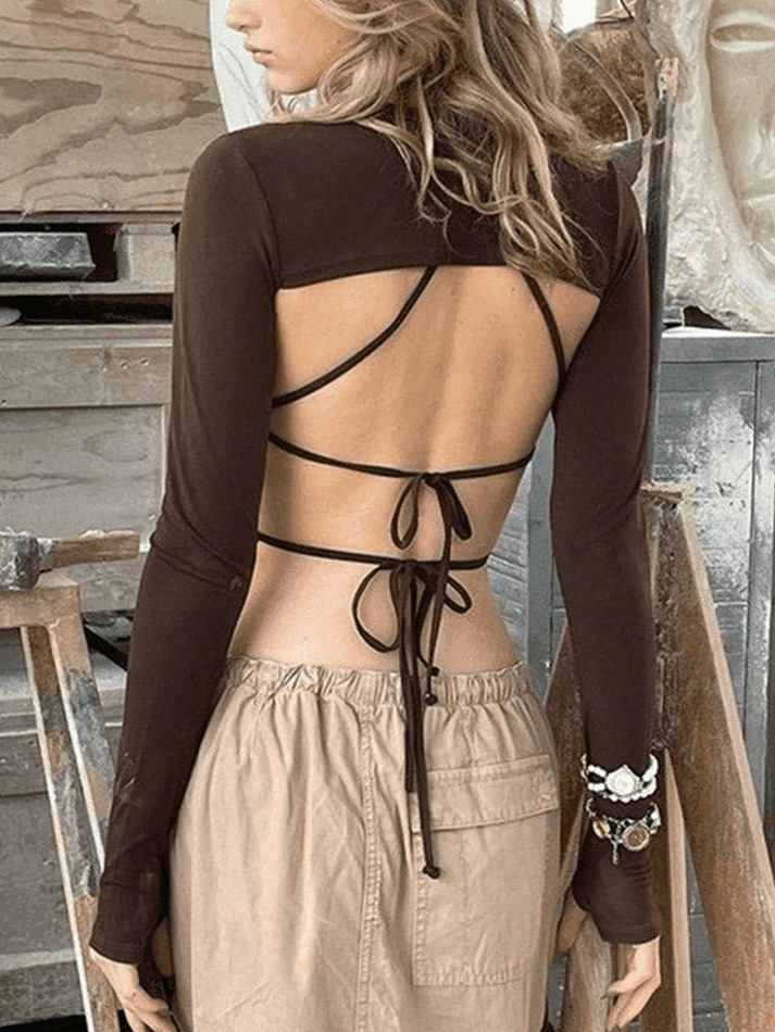 Coquette Aesthetic Long Sleeve Bolero and Cami Set - Y2K Fashion Women's Outfit