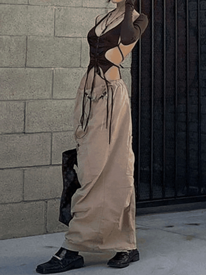 Coquette Aesthetic Long Sleeve Bolero and Cami Set - Y2K Fashion Women's Outfit