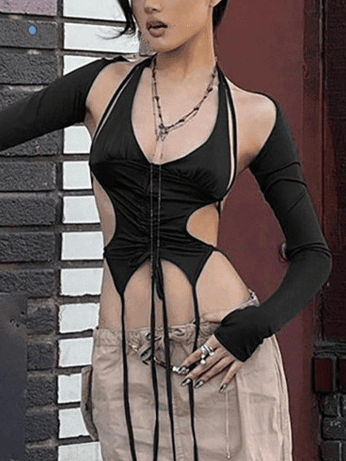 Coquette Aesthetic Long Sleeve Bolero and Cami Set - Y2K Fashion Women's Outfit