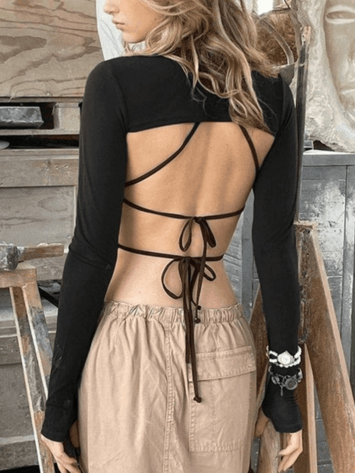 Coquette Aesthetic Long Sleeve Bolero and Cami Set - Y2K Fashion Women's Outfit