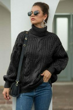 Coquette Aesthetic Long Sleeve Turtleneck Sweater in Y2K Fashion Style