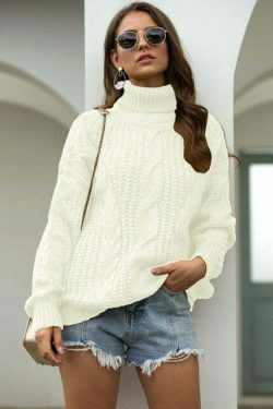 Coquette Aesthetic Long Sleeve Turtleneck Sweater in Y2K Fashion Style