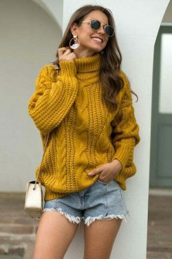 Coquette Aesthetic Long Sleeve Turtleneck Sweater in Y2K Fashion Style