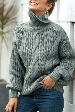 Coquette Aesthetic Long Sleeve Turtleneck Sweater in Y2K Fashion Style