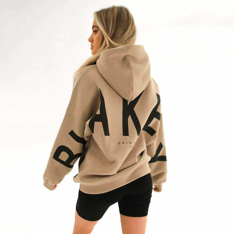 Coquette Aesthetic Loose Fit Hoodie with Big Thick Letters - Y2K Fashion Statement Coquette Aesthetic Loose Fit Hoodie with Big Thick Letters - Y2K Fashion Statement