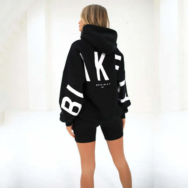 Coquette Aesthetic Loose Fit Hoodie with Big Thick Letters - Y2K Fashion Statement Coquette Aesthetic Loose Fit Hoodie with Big Thick Letters - Y2K Fashion Statement