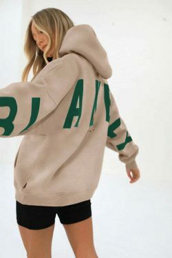 Coquette Aesthetic Loose Fit Hoodie with Big Thick Letters - Y2K Fashion Statement