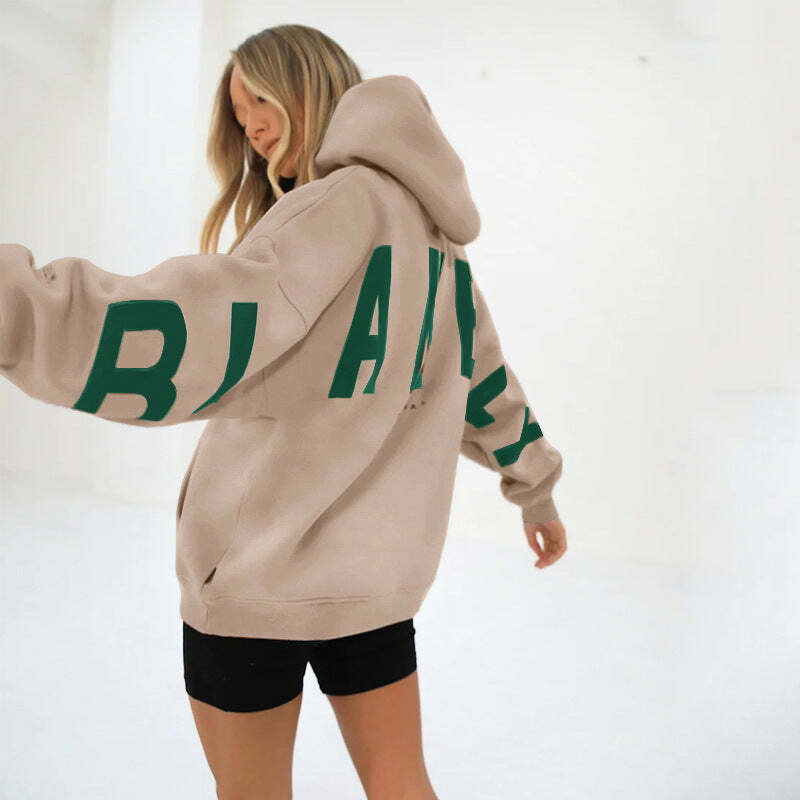 Coquette Aesthetic Loose Fit Hoodie with Big Thick Letters - Y2K Fashion Statement Coquette Aesthetic Loose Fit Hoodie with Big Thick Letters - Y2K Fashion Statement