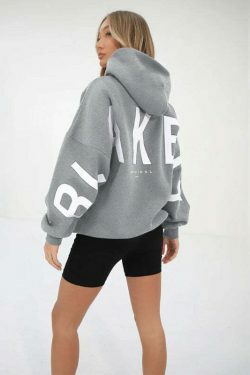 Coquette Aesthetic Loose Fit Hoodie with Big Thick Letters - Y2K Fashion Statement