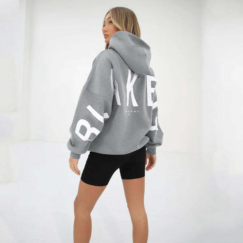 Coquette Aesthetic Loose Fit Hoodie with Big Thick Letters - Y2K Fashion Statement Coquette Aesthetic Loose Fit Hoodie with Big Thick Letters - Y2K Fashion Statement