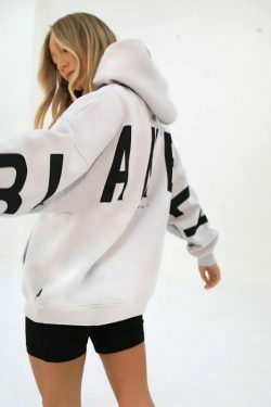 Coquette Aesthetic Loose Fit Hoodie with Big Thick Letters - Y2K Fashion Statement
