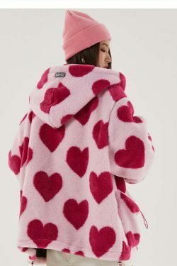 Coquette Aesthetic Love Struck Fur Jacket - Y2K Fashion Women's Clothing