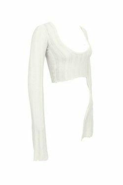 Coquette Aesthetic Low Neck Flare Long Sleeve Tee - Y2K Fashion Women's Top