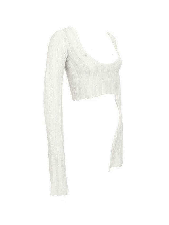 Coquette Aesthetic Low Neck Flare Long Sleeve Tee - Y2K Fashion Women's Top Coquette Aesthetic Low Neck Flare Long Sleeve Tee - Y2K Fashion Women's Top