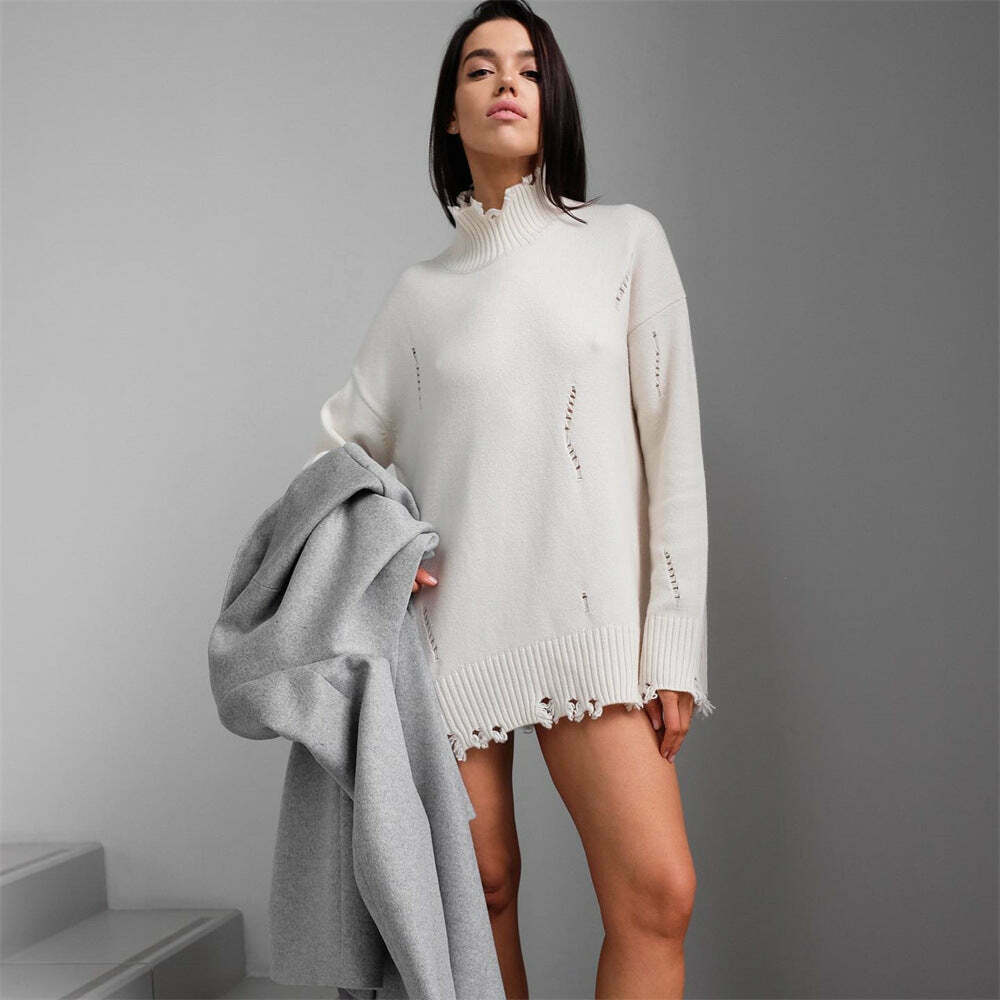 Coquette Aesthetic Maillard Wear Turtleneck Sweater - Y2K Fashion for Women