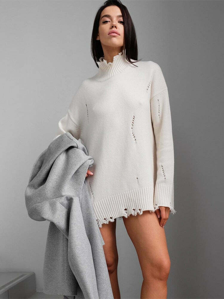 Coquette Aesthetic Maillard Wear Turtleneck Sweater - Y2K Fashion for Women