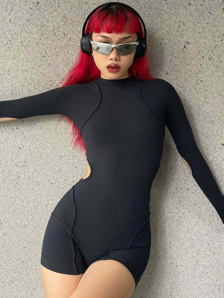 Coquette Aesthetic Marlee Moon Playsuit - Y2K Fashion for Grunge & Pastel Goth Coquette Aesthetic Marlee Moon Playsuit - Y2K Fashion for Grunge & Pastel Goth