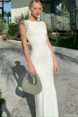 Coquette Aesthetic Maxi Dress: Y2K Fashion Staple with Grunge and Pastel Goth Vibes