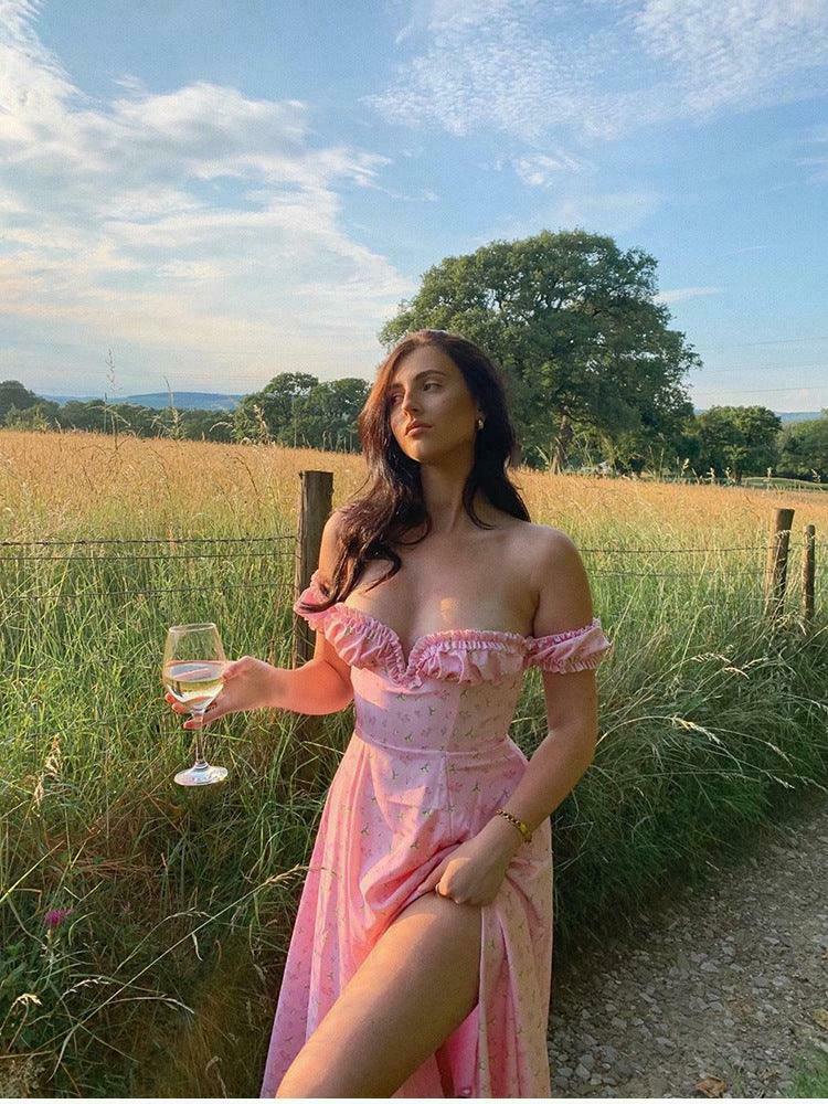 Coquette Aesthetic Maxi Dress: Y2K Fashion with Grunge Twist & Pastel Goth Vibes Coquette Aesthetic Maxi Dress: Y2K Fashion with Grunge Twist & Pastel Goth Vibes