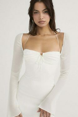 Coquette Aesthetic Meadow Mini Bodycon Dress - Y2K Fashion Statement for Women