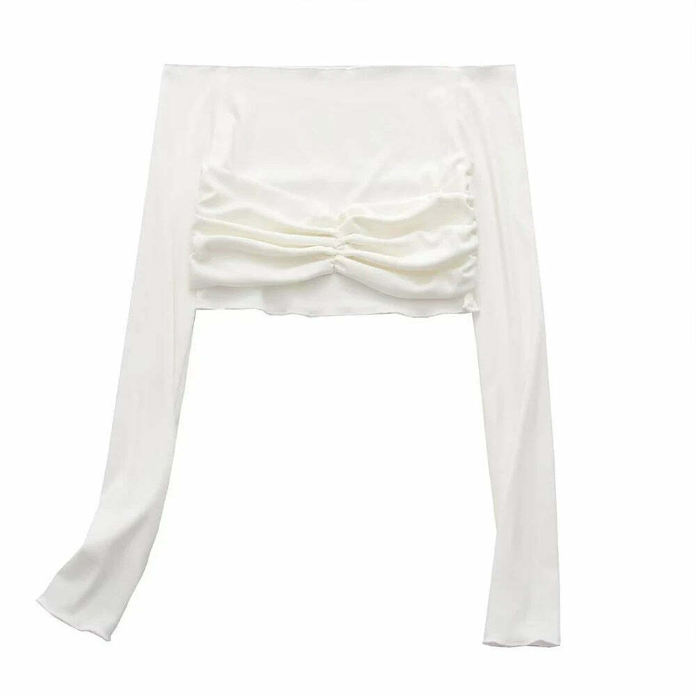 Coquette Aesthetic Mesh Crop Top - Y2K Fashion Women's Clothing for Grunge and Pastel Goth Style