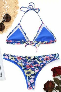 Coquette Aesthetic Mesh Floral Bralette Bikini - Y2K Fashion Cute Tops & Pastel Goth Style