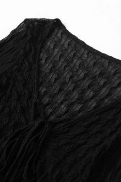 Coquette Aesthetic Mesh Lace-Up Blouse: Y2K Fashion with Grunge Twist